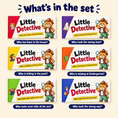 What's in the set: the six Little Detective books and their mysteries