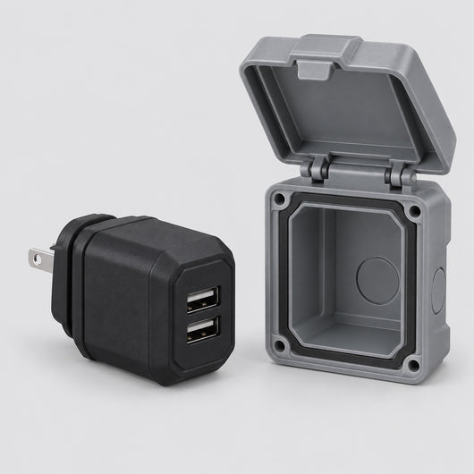 Outdoor USB Plug + Weatherproof Cover